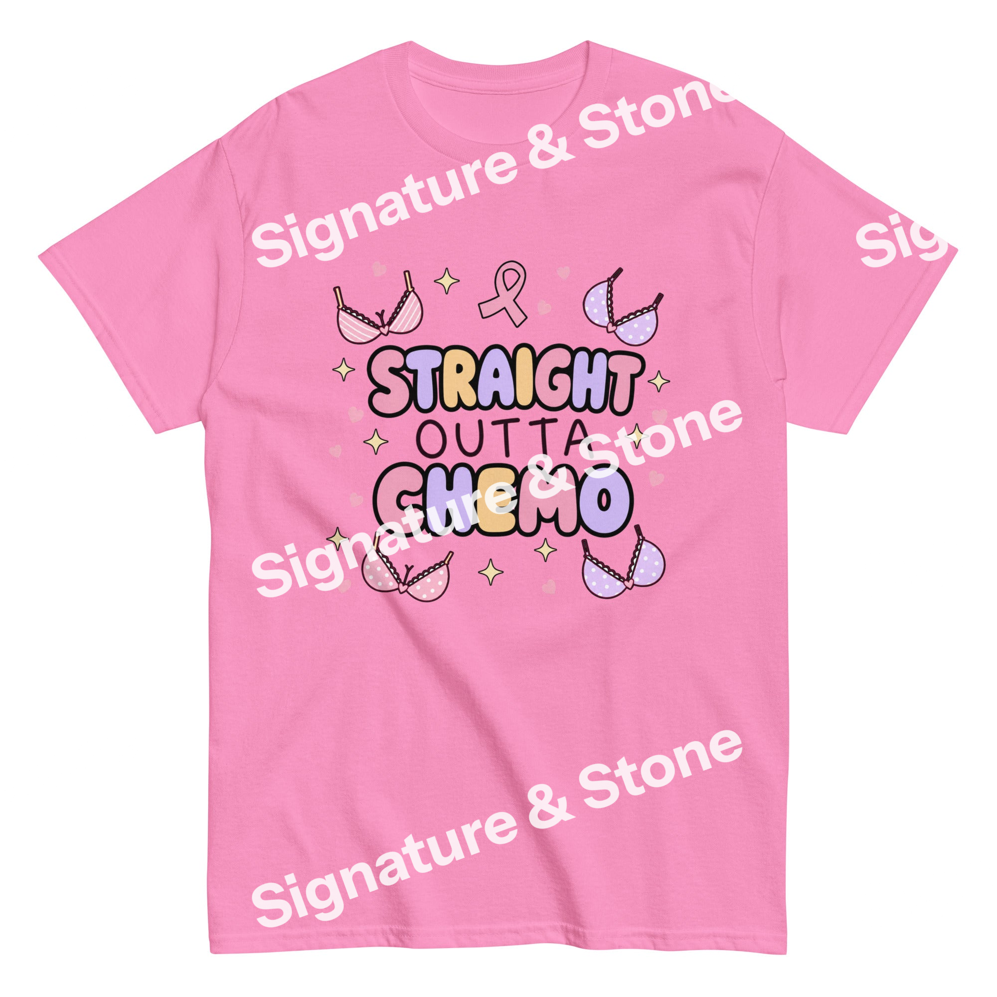Straight Outta Chemo Funny Breast Cancer Survivor T Shirt