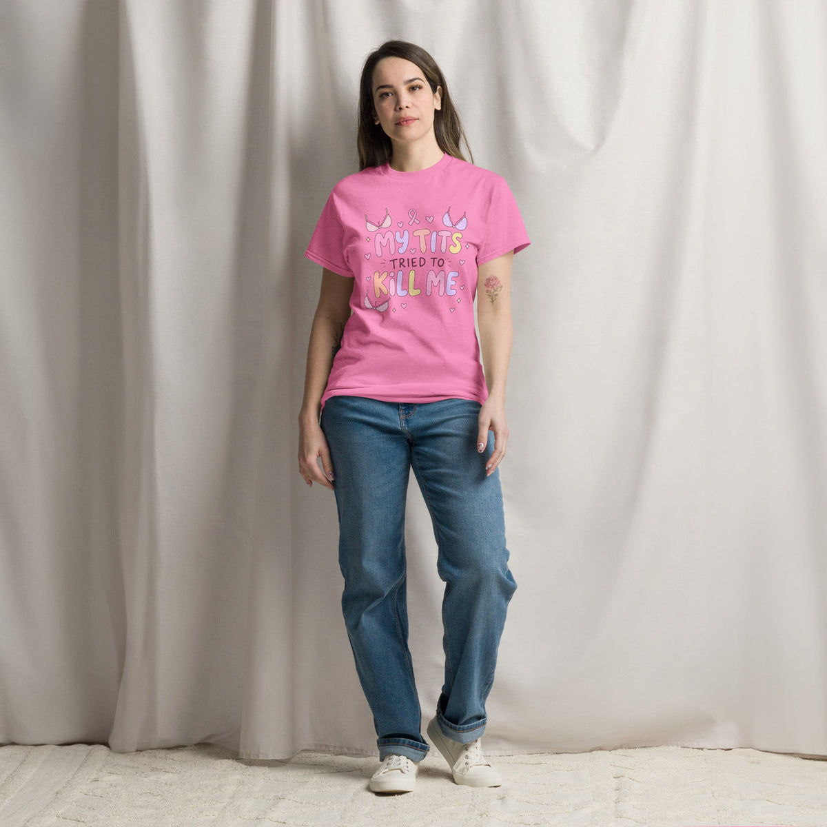 My Tits Tried to Kill Me Breast Cancer Awareness Funny Survivor T Shirt