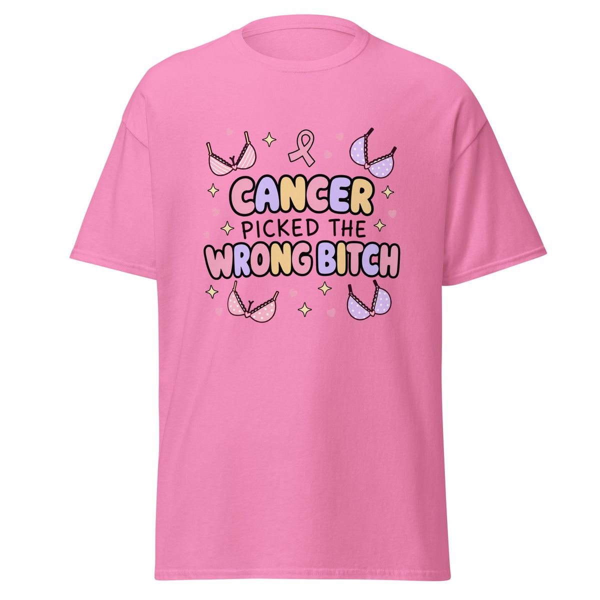 Cancer Picked the Wrong Bitch Funny Breast Cancer Survivor T Shirt