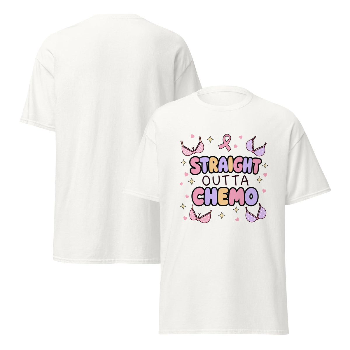 Straight Outta Chemo Funny Breast Cancer Survivor T Shirt